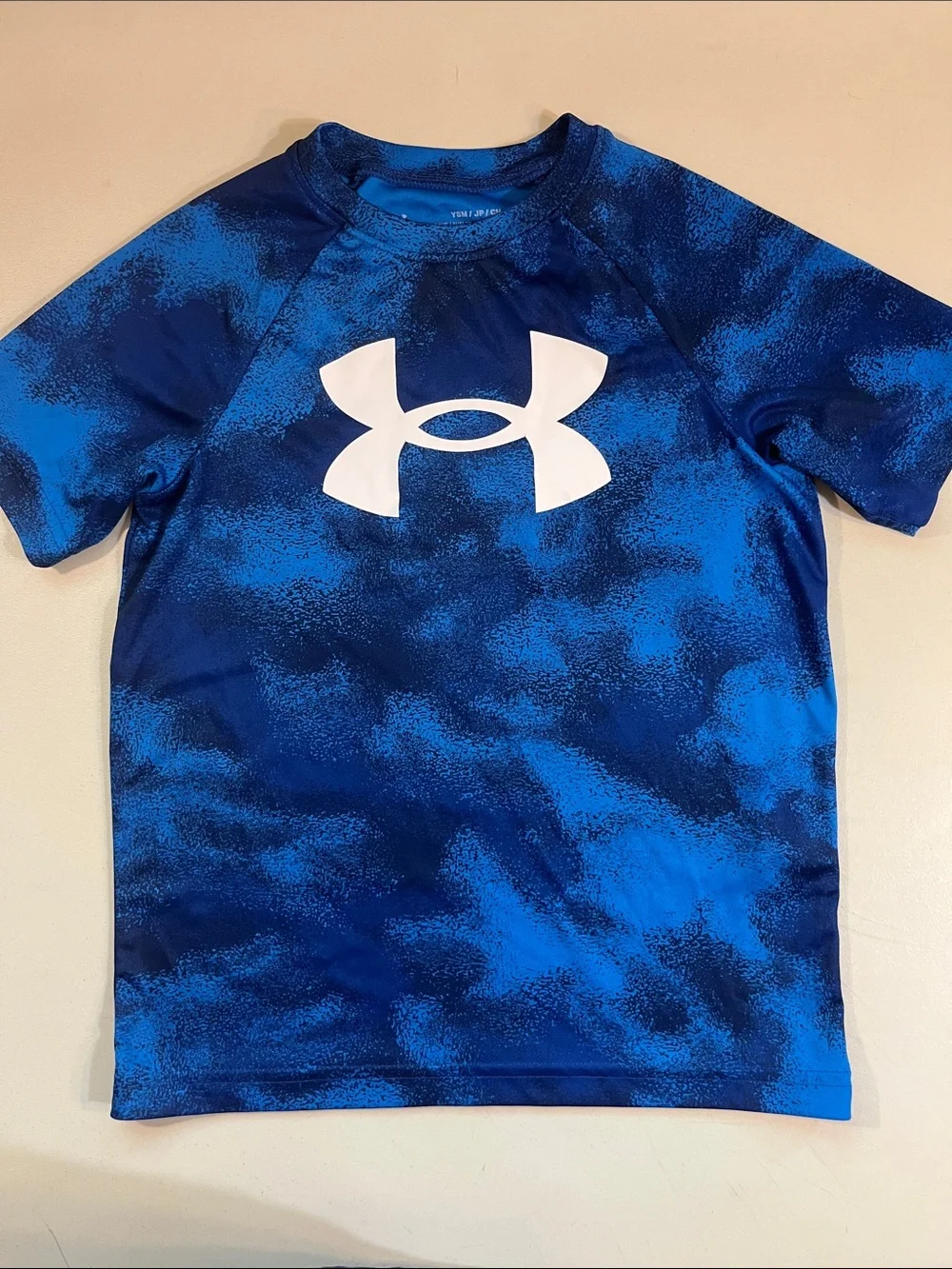 Under Armour Boys' Blue & Navy Logo Rash Guard Swim Top